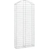 vidaXL Gabione mit Hochbogen 100x30x220/240 cm Verzinktes Eisen