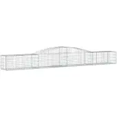 vidaXL Gabione mit Hochbogen 400x50x40/60 cm Verzinktes Eisen