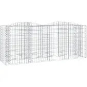 vidaXL Gabionen-Hochbeet mit Hochbogen 200x50x100 cm Verzinktes Eisen