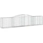 vidaXL Gabione mit Hochbogen 400x50x80/100 cm Verzinktes Eisen