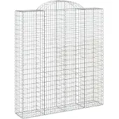 vidaXL Gabione mit Hochbogen 200x50x220/240 cm Verzinktes Eisen