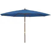 vidaXL Sonnenschirm mit Holzmast Azurblau 400x273 cm