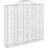 vidaXL Gabione mit Hochbogen 200x50x180/200 cm Verzinktes Eisen