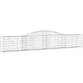vidaXL Gabione mit Hochbogen 400x30x60/80 cm Verzinktes Eisen