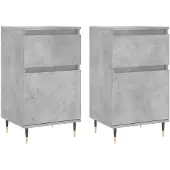 vidaXL Sideboards 2 Stk. Betongrau 40x35x70 cm Holzwerkstoff