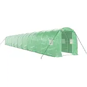 vidaXL Gewächshaus mit Stahlrahmen Grün 40 m² 20x2x2 m