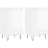 vidaXL Sideboards 2 Stk. Hochglanz-Weiß 40x35x70 cm Holzwerkstoff