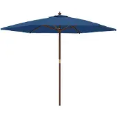 vidaXL Sonnenschirm mit Holzmast Azurblau 299x240 cm