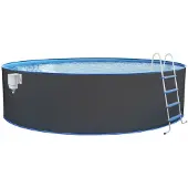 Steinbach , Stahlwand Swimming Pool Set "Nuovo rund", anthrazit, Ø 550 x 120
