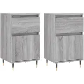 vidaXL Sideboards 2 Stk. Grau Sonoma 40x35x70 cm Holzwerkstoff