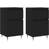 vidaXL Sideboards 2 Stk. Schwarz 40x35x70 cm Holzwerkstoff