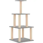 vidaXL Kratzbaum mit Sisal-Kratzsäulen Hellgrau 111 cm