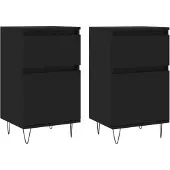 vidaXL Sideboards 2 Stk. Schwarz 40x35x70 cm Holzwerkstoff