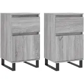 vidaXL Sideboards 2 Stk. Grau Sonoma 40x35x70 cm Holzwerkstoff
