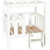vidaXL Hundebett Weiß 65,5x50,5x70 cm Massivholz Kiefer