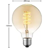 LUCANDE LED-Lampe E27 G95 4W 2.700 K dimmbar amber