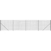 vidaXL Maschendrahtzaun mit Bodenflansch Anthrazit 1,6x10 m