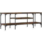 vidaXL TV-Schrank Räuchereiche 121x35x45 cm Holzwerkstoff & Eisen