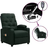 vidaXL Elektrischer Massagesessel Dunkelgrün Stoff