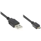 GOOD CONNECTIONS Alcasa 2510-MB003, 0,3 m, USB A, Micro-USB B, USB 2.0, Stecker/Stecker, Schwarz