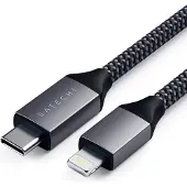 Satechi ST-TCL18M, 1,8 m, Lightning, USB C, Männlich, Männlich, Schwarz, Grau