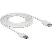 DeLOCK 85201, 3 m, USB A, USB A, USB 2.0, Männlich/Weiblich, Weiß