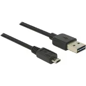 DeLOCK 83851, 3 m, USB A, Micro-USB B, USB 2.0, Männlich/Männlich, Schwarz