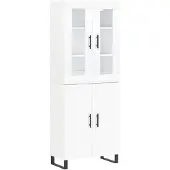 vidaXL Highboard Weiß 69,5x34x180 cm Holzwerkstoff