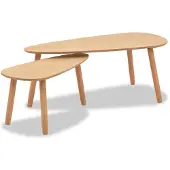 vidaXL 2-tlg. Couchtisch-Set Massivholz Kiefer Braun