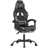 vidaXL Gamingstuhl mit Fußstütze Drehbar Schwarz Tarnfarben Kunstleder
