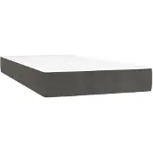 vidaXL Taschenfederkernmatratze Mittel Dunkelgrau 100x200x20 cm Samt