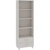 vidaXL Highboard HAMAR Weiß 60x35x180 cm Massivholz Kiefer