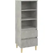 vidaXL Highboard Betongrau 40x36x110 cm Holzwerkstoff