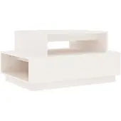 vidaXL Couchtisch Weiß 80x55x40,5 cm Massivholz Kiefer
