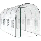 Super Merchant Gewächshaus Transparent 160x400x190 cm PVC & Stahl