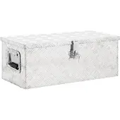 vidaXL Aufbewahrungsbox Silbern 70x31x27 cm Aluminium