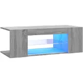 vidaXL TV-Schrank mit LED-Leuchten Grau Sonoma 90x39x30 cm