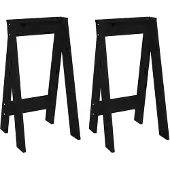 vidaXL Hocker 2 Stk. Schwarz 40x40x75 cm Massivholz Kiefer