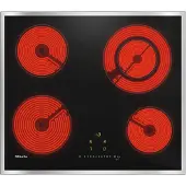 Miele Elektro-Kochfeld, schwarz, B:57,4cm H:4,2cm T:50,4cm, Kochfelder, Sicher – dreistufige Restwärmeanzeige für jede Kochzone, Elektro-Kochfeld