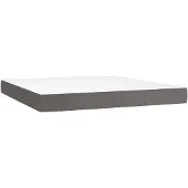 vidaXL Taschenfederkernmatratze Mittel Grau 180x200x20 cm Kunstleder
