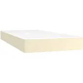 vidaXL Taschenfederkernmatratze Mittel Creme 90x200x20 cm Kunstleder
