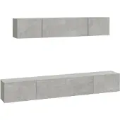 vidaXL 4-tlg. TV-Schrank-Set Betongrau Holzwerkstoff