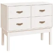 vidaXL Konsolenschrank Weiß 90x40x78 cm Massivholz Kiefer