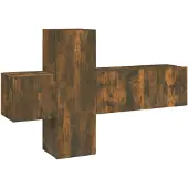 vidaXL 3-tlg. TV-Schrank-Set Räuchereiche Holzwerkstoff