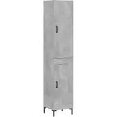 vidaXL Highboard Betongrau 34,5x34x180 cm Holzwerkstoff