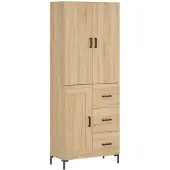 vidaXL Highboard Sonoma-Eiche 69,5x34x180 cm Holzwerkstoff