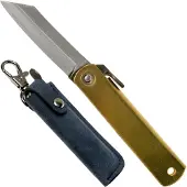 Higonokami Brass Handle Blue Paper Steel Taschenmesser