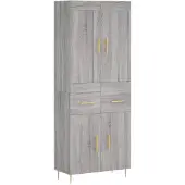 vidaXL Highboard Grau Sonoma 69,5x34x180 cm Holzwerkstoff