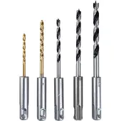 Makita HSS TiN Metall und Holzbohrer-Set, Für Metall Ø 3 x 90mm und Ø 4 x 105mm - Für Holz Ø 4 x 105 - B-57532