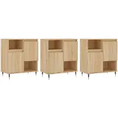 vidaXL Sideboards 3 Stk. Sonoma-Eiche Holzwerkstoff